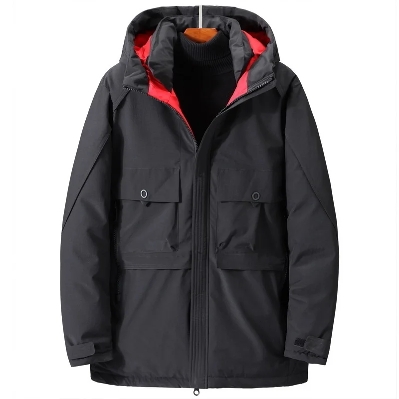 

Winter Short Cotton Jacket Men 7X 8XL 9XL Thick Warm Hooded Windproof Oversize Parkas Padded Waterproof Loose Overcoat Plus Size
