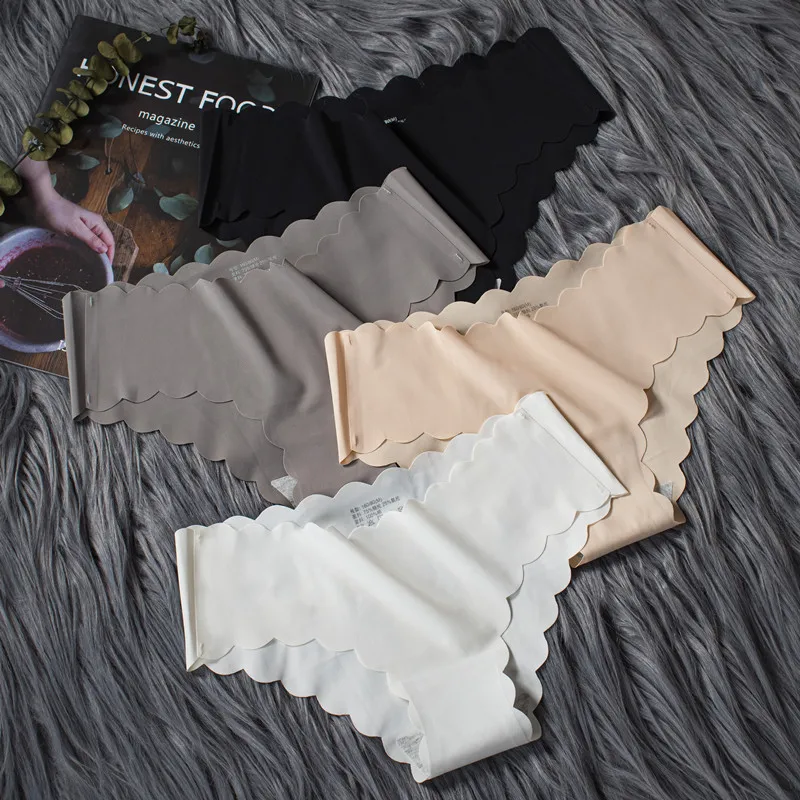 

Sports Women's Panties Seamless Briefs Mid Rise Underwear Female Soft Comfortable Silk Briefs Underpants Sexy Lingerie Panty