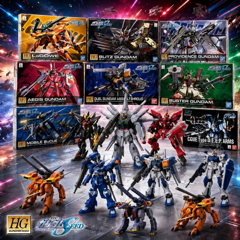 Фото Конструктор Bandai HG SEED 1/144 Blitz Aegis Duel Buster Providence BuCUE LaGOWE CGUE: Меха-робот, пластиковая модель для сборки, подарок для мальчика №1