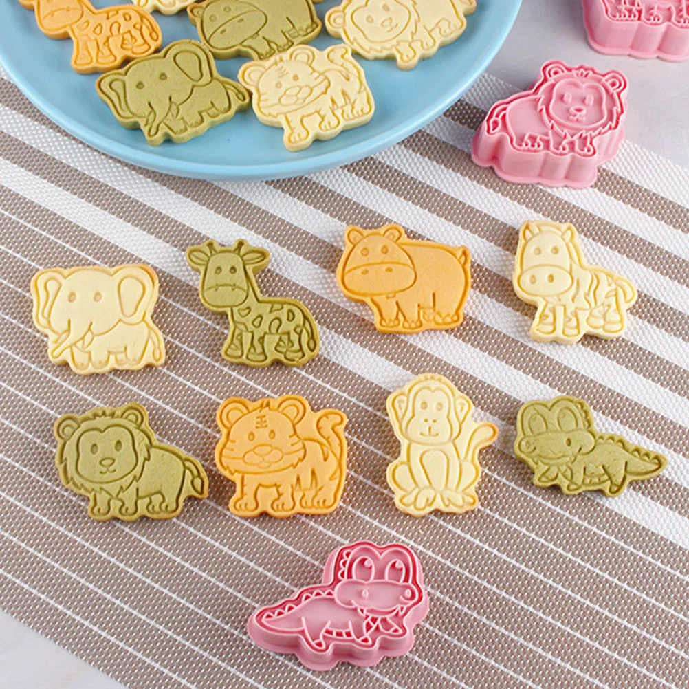 

8 Pcs Baking Supplies Cookie Stencils Stamp Mold Reusable Molds Three-dimensional Tool