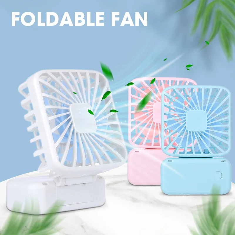 

Small Handheld Mini Fan USB Hanging Neck Portable Rechargeable Electric Fan Multifunctional Folding Desktop Table Fan