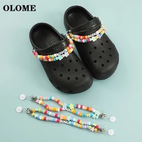 1pcs diamond chains croc shoes charms pearl colorful accessories jibz for croc clogs shoe decorations girl child party gifts