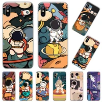 star astronaut cute phone case transparent soft for iphone 12 11 13 7 8 6 s plus x xs xr pro max mini