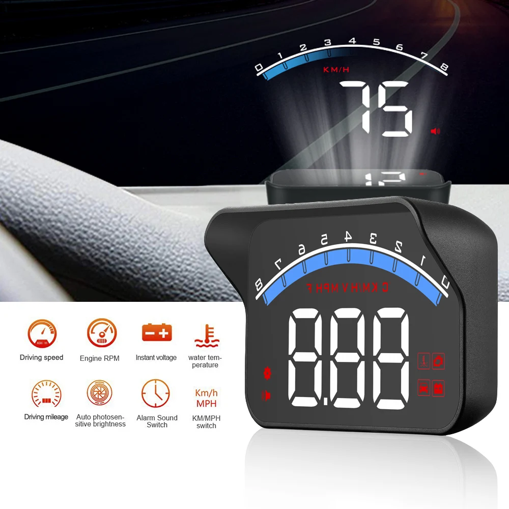 

Windshield Screen Projector Digital Security Alarm M6S HUD Display Car Head Up Display OBD2 Auto Electronic Speedometer