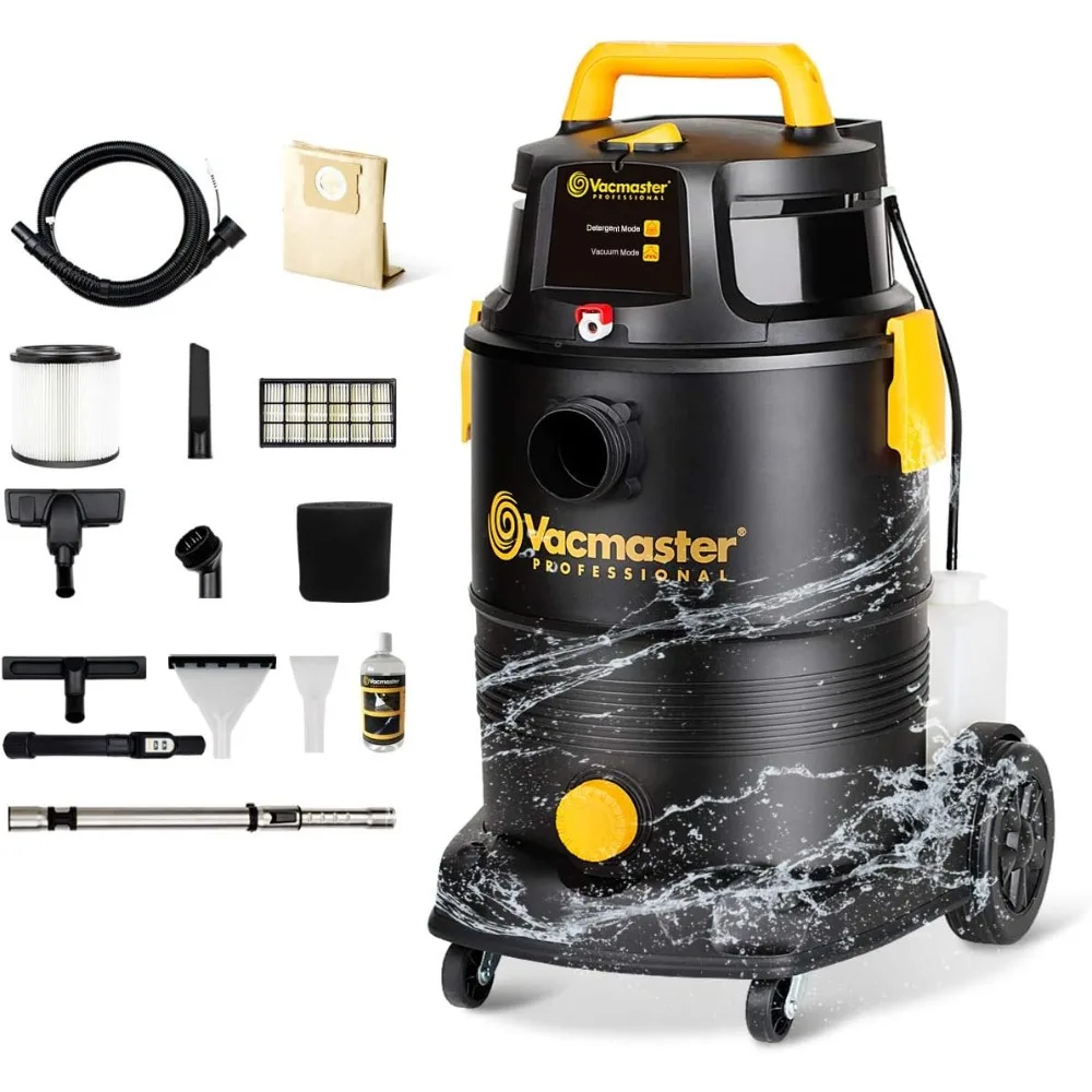 Vacmaster Wet Dry Shampoo Vacuum Cleaner 3 in 1 Portable Carpet Cleaner 8 Gallon 5.5 Peak HP Power Suction