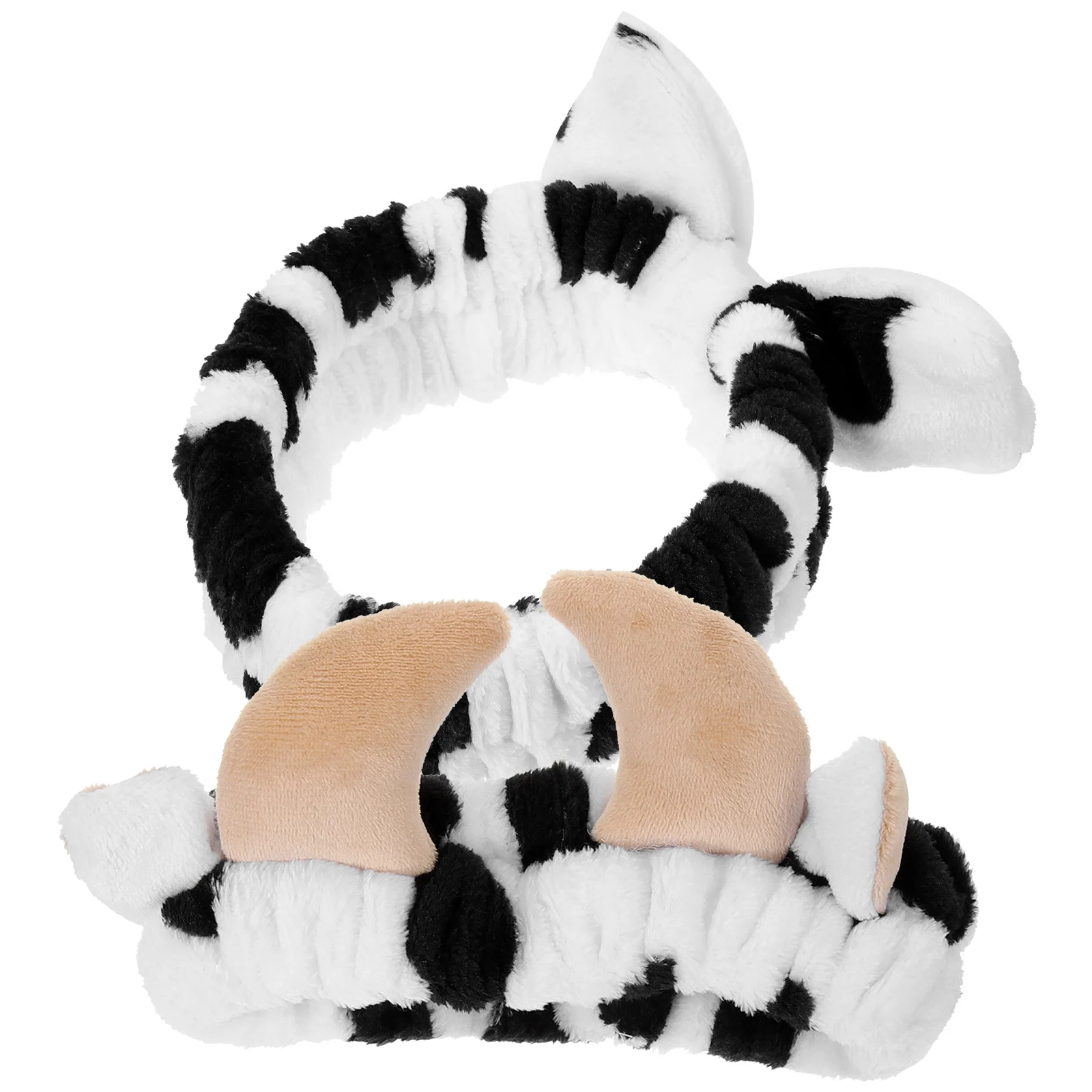 

2 Pcs Cow Headband Women Hairband Ears Girls Skin Care Kit Makeup Skincare Headbands Face Wash Tie Lovely Horns Woman