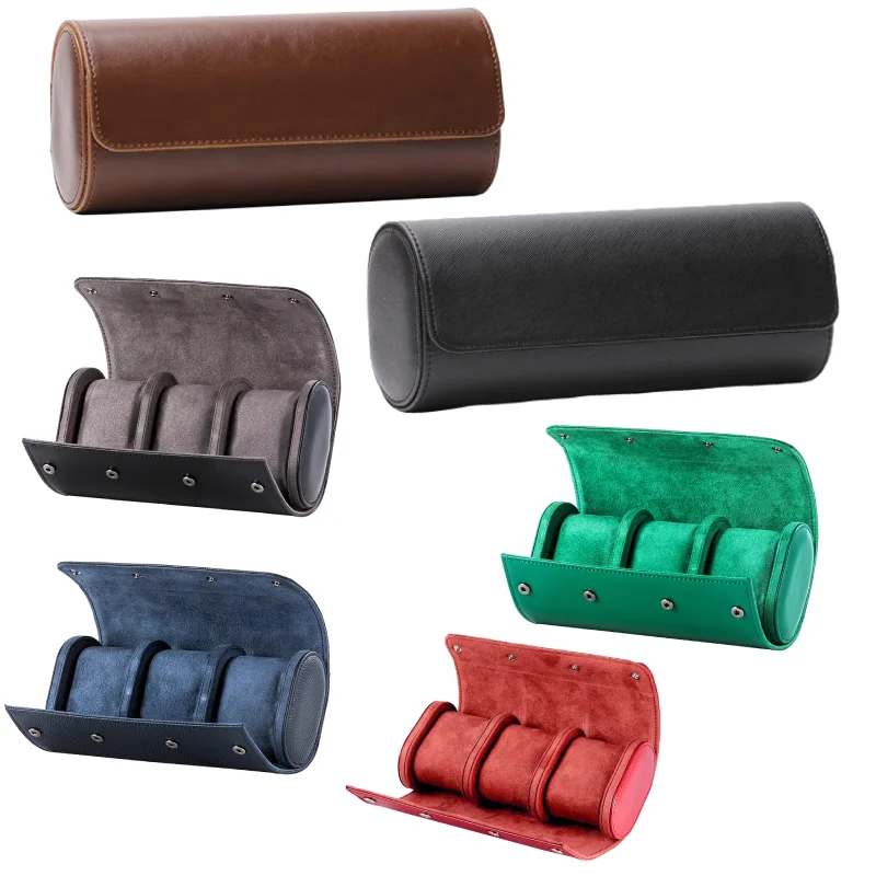 Футляр для часов с 2/3 отделениями чехол шикарный винтажный кожаный путешествий