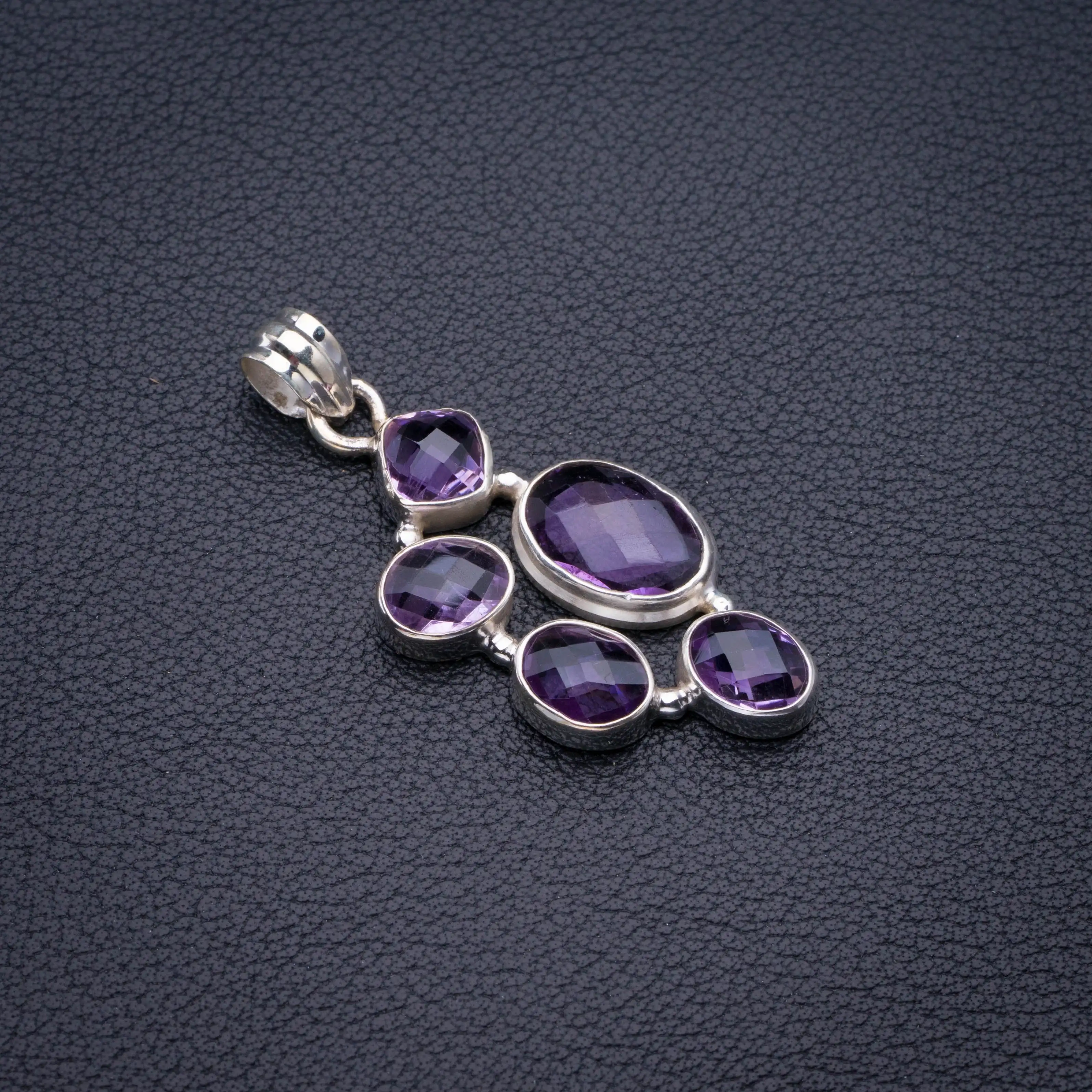 StarGems Аметист ручной работы 925 пробы серебряная подвеска 1 75 дюйма D2806