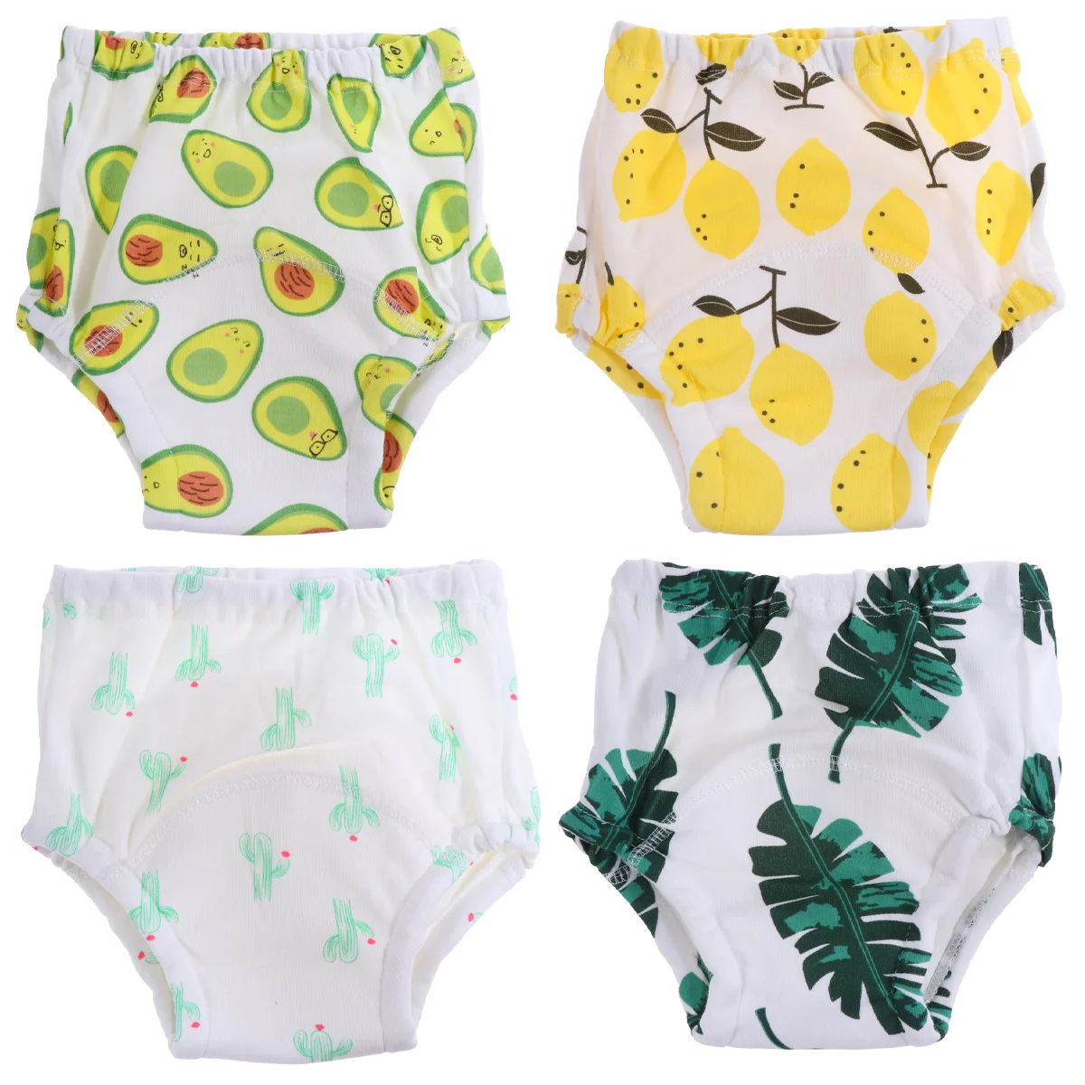

4pcs Baby Pee Training Pants Washable Gauze Pants Cartoon Practicing for Toddler Infants (Size 28cm)
