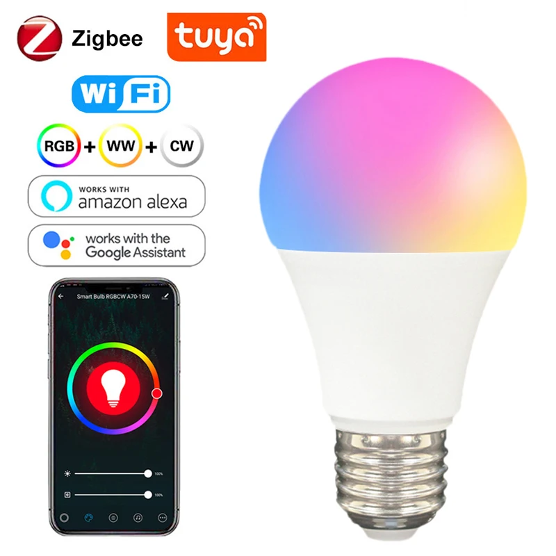 Умная Светодиодная лампа Zigbee E27 с регулируемой яркостью 240 В |