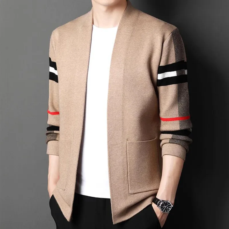 2022 Brand Autumn Winter Sweater Jacket Arrival Cardigan Men Clothing Casual Knitwear Warm Cotton Wool Sweater Coat With Pockets