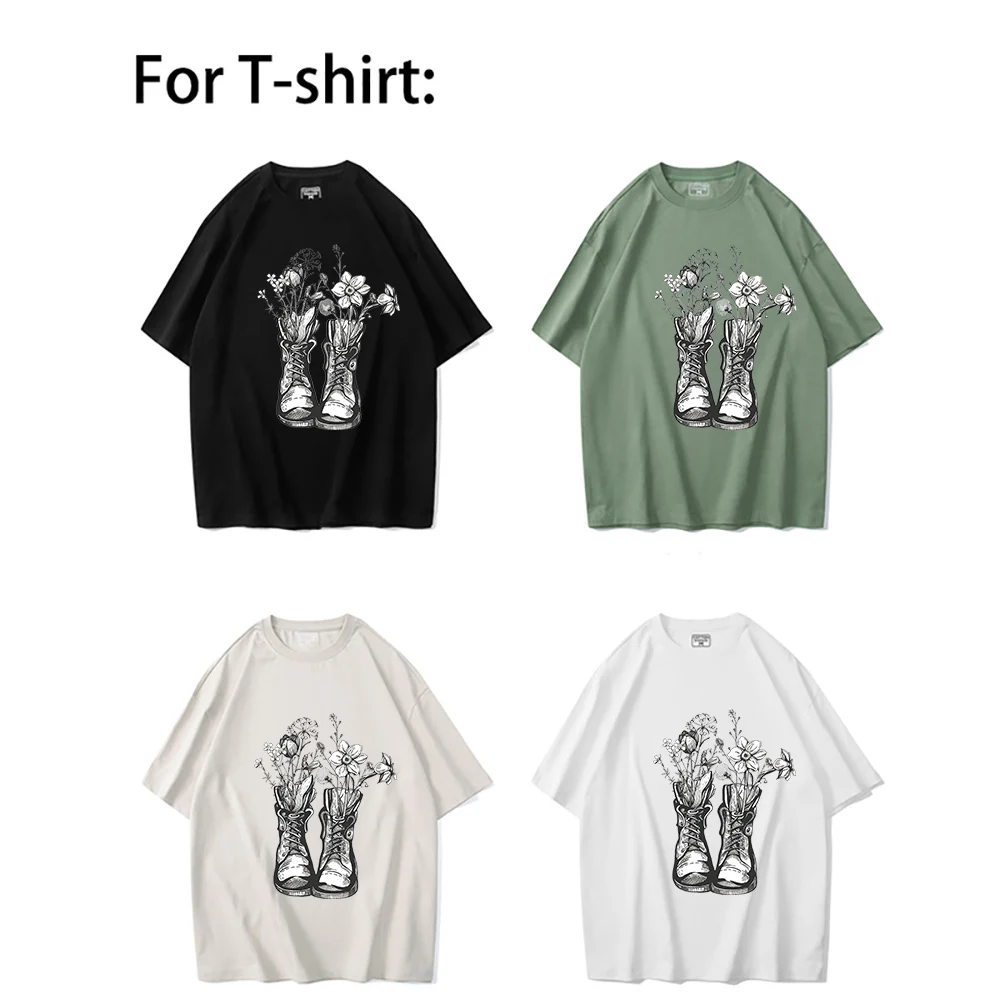 Цветочная обувь теплопередача наклейки на одежду железные нашивки аксессуары