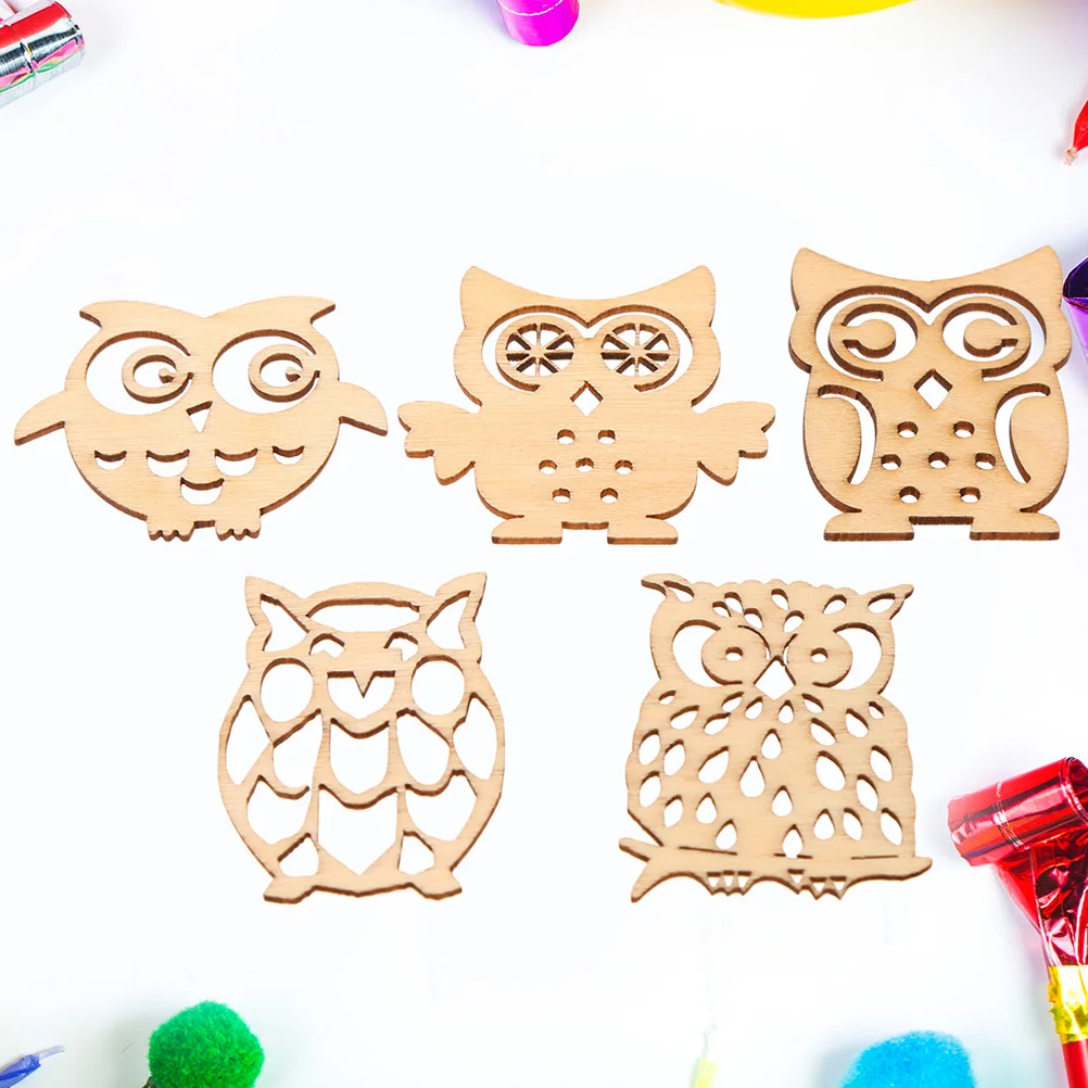 

20PCS DIY Owl Wood Chips Delicate DIY Owl Wood Chip Creative Owl Wood Chip Decor for Kids Home Friends Dorm