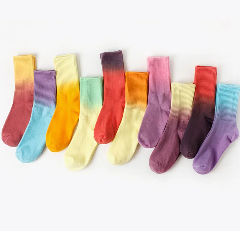 Fashion tie dye socks for men and women pure cotton new socks