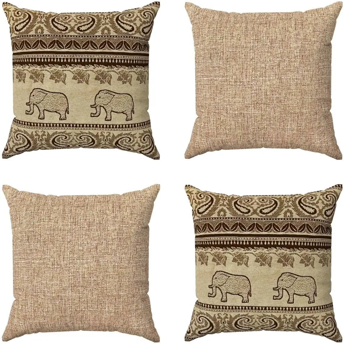 

Kit Cushion Cover 45x45 Decorative Indian Beige Brown Luxury