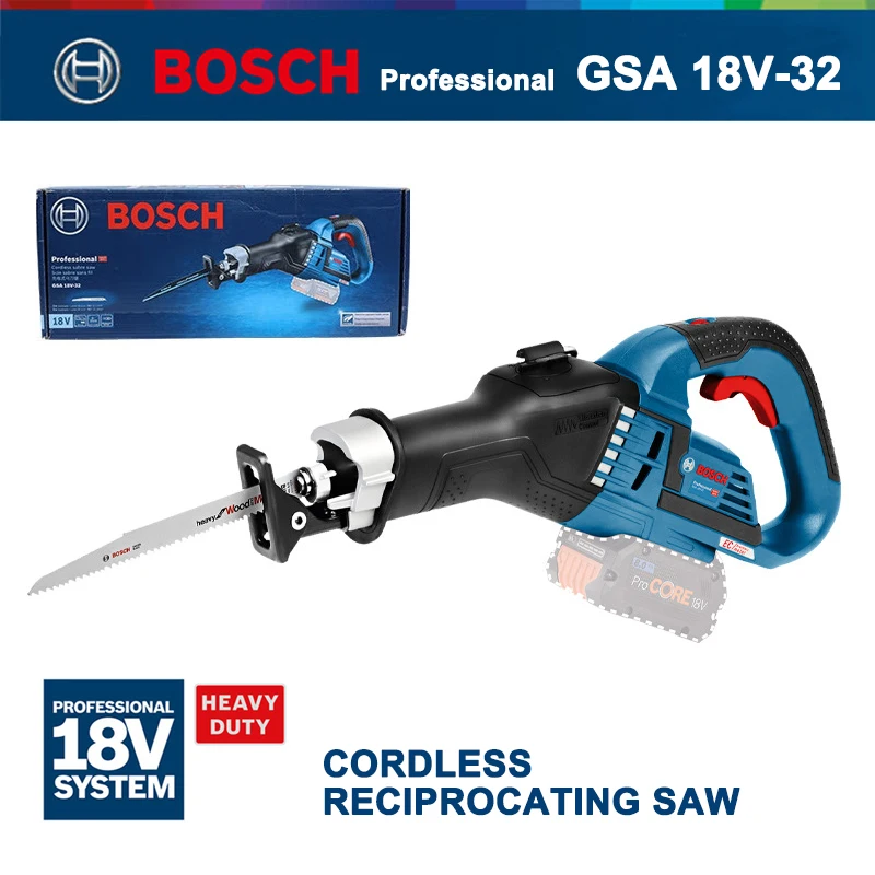 Bosch Беспроводная сабельная пила GSA 18V-32 электрическая сабельная пила перезаряжаемая для резки дерева и металла профессиональные инструменты