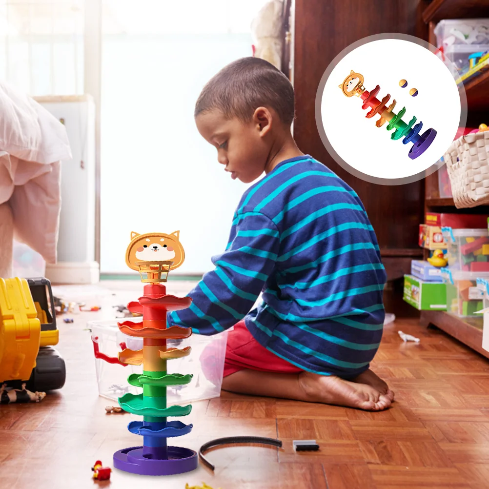 

Drop Toy Tower Roll Rotating A Pound Toddler Baby Game Toss Tower Skills Track Go Swirling Motor Fine Stacking Bop Towe