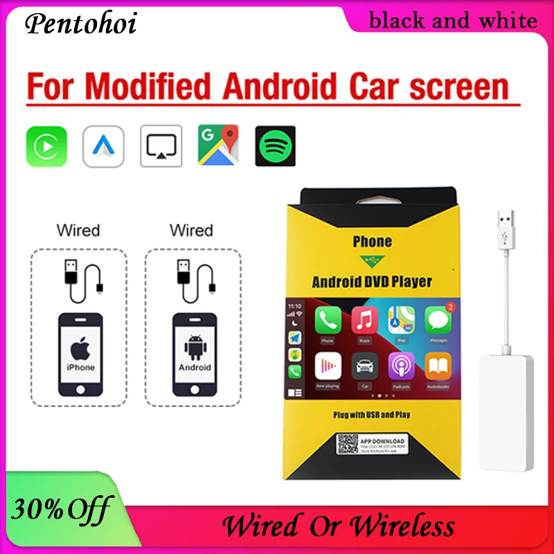 

Горячая Распродажа Pentohoi USB беспроводной CarPlay Dongle проводной Android Авто AI Box Mirrorlink Автомобильный мультимедийный плеер Bluetooth Автоматическое подключение