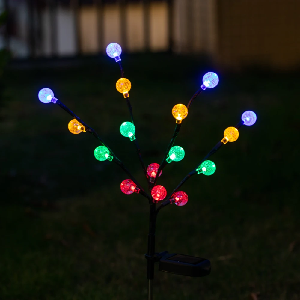 

16 LED Garden Decor Art Craft 4 Colors Solar Lamp Tree Shape Easy Install Bubble Ball Gift DIY Waterproof Lawn Home Induction