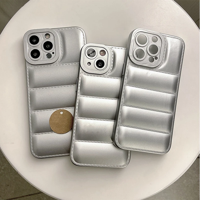 

Silicone Camera Lens Protection Phone Case For on iPhone 13 12 11 Pro Max X XS XR 7 8 Plus SE 2020 Puffer Case Soft Back Cover