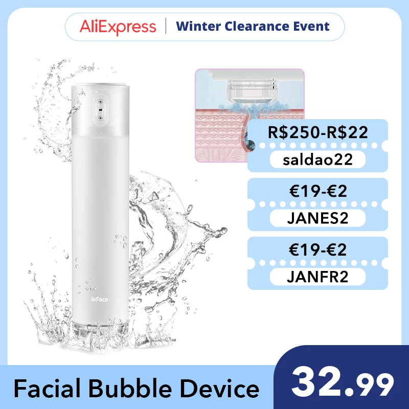 

inFace Themal Aqua Deep Cleansing Facial Bubble Machine Skin Beauty Blackhead Removing Acne Cleaning Horny Soften Skincare Tools