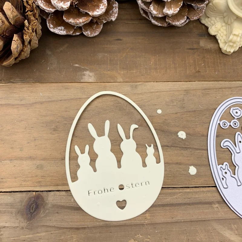 

Трафареты с пасхальными яйцами кролика, металлические штампы, трафареты для «сделай сам», скрапбукинг, декоративное тиснение, ручная работ...