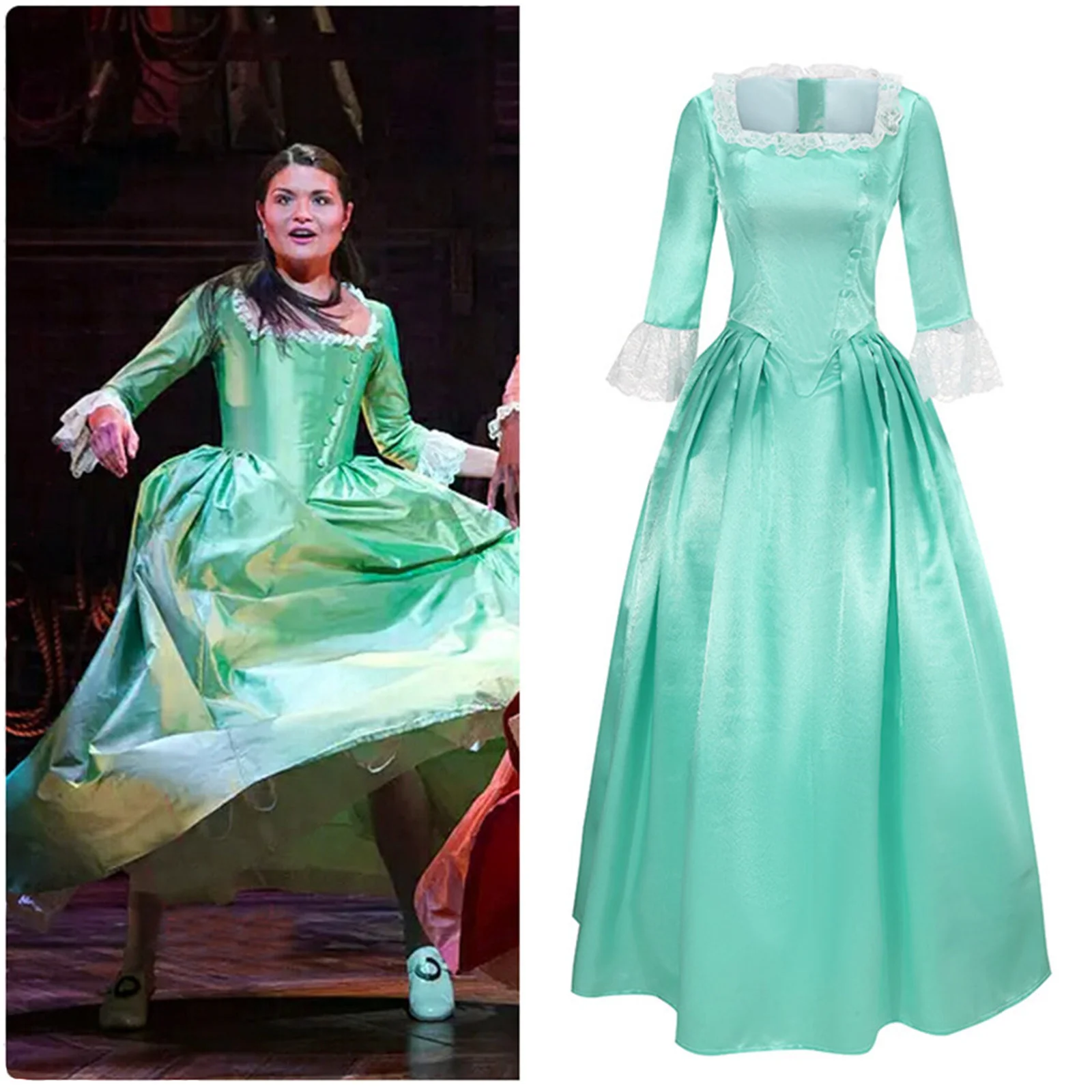 

Musical Hamilton Peggy Elizabeth Angelica Cosplay Costume The Schuyler Sisters Women Civil War Dress rococo ball gown Dropshipp