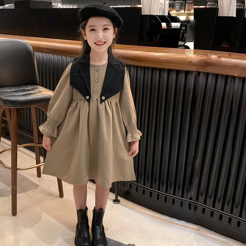 Униформа для девочек новые повседневные Модные Детские платья