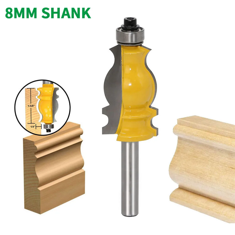 

1PC 8MM Shank Milling Cutter Wood Carving Architectural Cemented Carbide Molding Router Bit Trimming Woodworking Milling Cutter