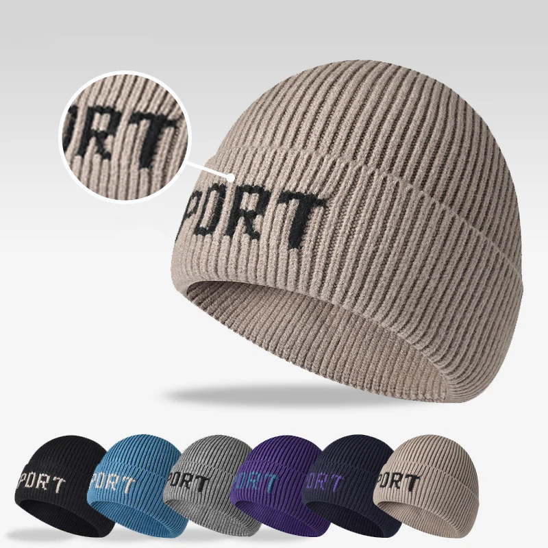 

Ladies Rib Jacquard Thickened Warm Knit Pullover Hat Men's Autumn and Winter Fashion Cycling Sports Hiking Ski Fitted Beanie Hat