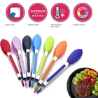 Силиконовые кухонные щипцы из нержавеющей стали, зажим для барбекю, столовые щипцы для салата, кухонная посуда для ресторана