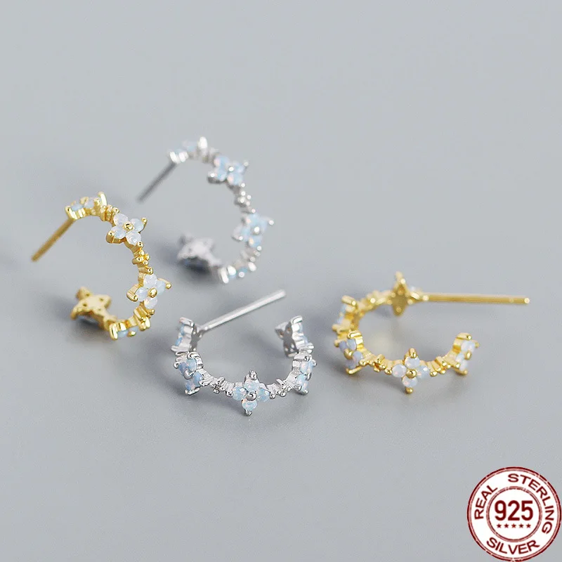 

Женские серьги-гвоздики из серебра 925 пробы в виде цветка