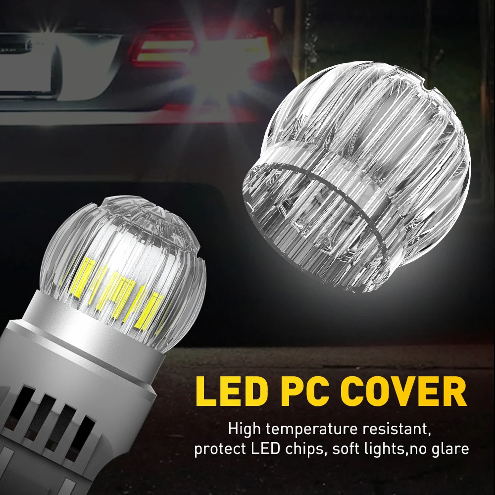 Фото 2 шт. AUXITO T20 7443 7440 W21W W21/5W светодиодный DRL парковочный фонарь заднего хода стоп-стоп-стоп белый/красный/желтый автоматический сигнальный лампа 360 12 В 3030SMD №4