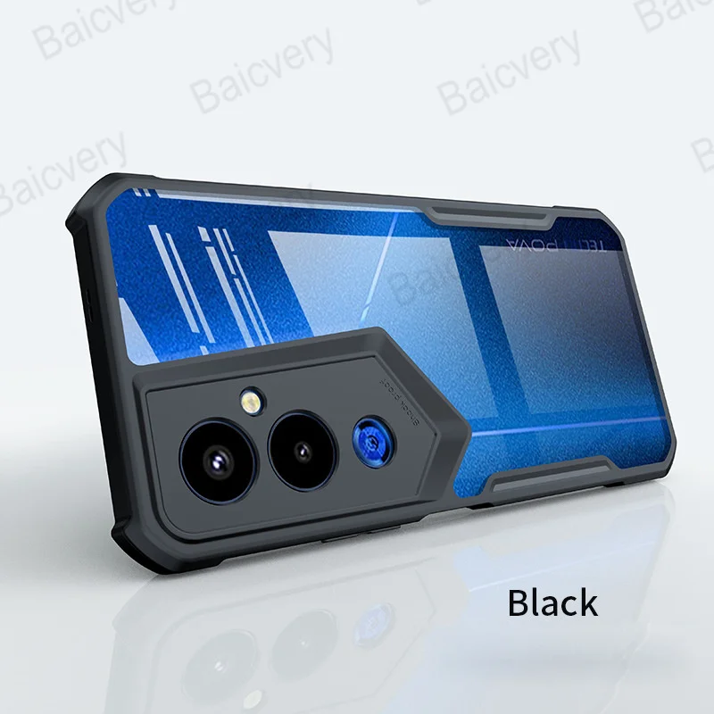 Капы для Tecno Pova 4 LG7n Pro LG8n прозрачная акриловая задняя крышка с защитой от падения
