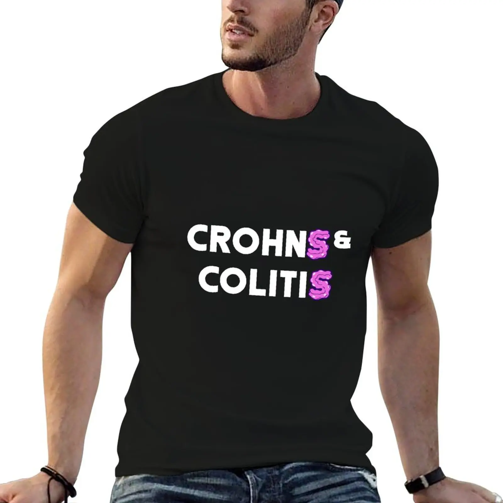Футболка Crohns &amp Colitis блузка корейская модная мужская одежда мужские винтажные