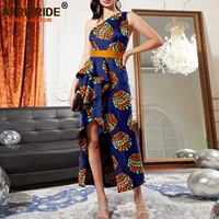 african dresses for women one shoulder sleeveless high waist elegant fashion midi dress dashiki ankara print outfits a2225006