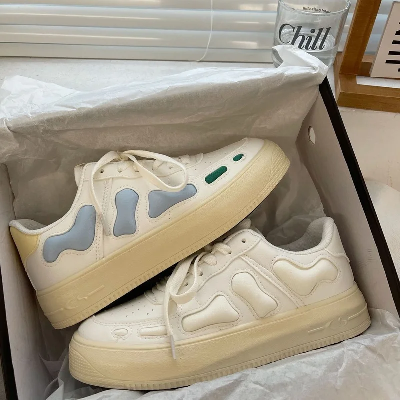 

Shell Head Dissolving Shoes Women's 2022 New Leather Sponge Cake Thick-soled Small White Shoes Sports Casual Shoes Women