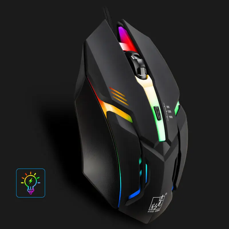 

7 Colour LED USB Wired Pro Gaming Mouse Optical Game Mice For PC Laptop Computer