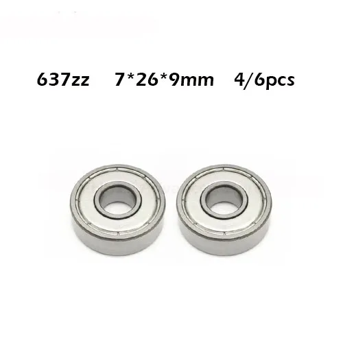 

4/6PCS 637ZZ 7*26*9(mm) Bearing Free Shipping ABEC-1 Metal Sealed Miniature Mini Bearing 637 637Z 637 ZZ Chrome Steel Bearing