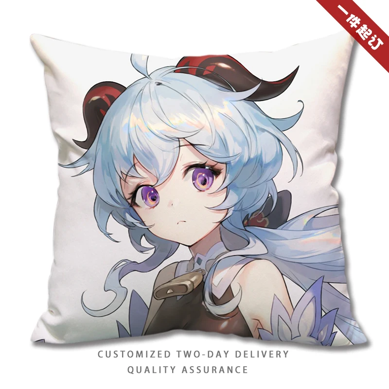 

Милые подушки Genshin Impact Ganyu, подушки для дивана, мягкие подушки для постельного белья, домашний декор, плюшевый валик