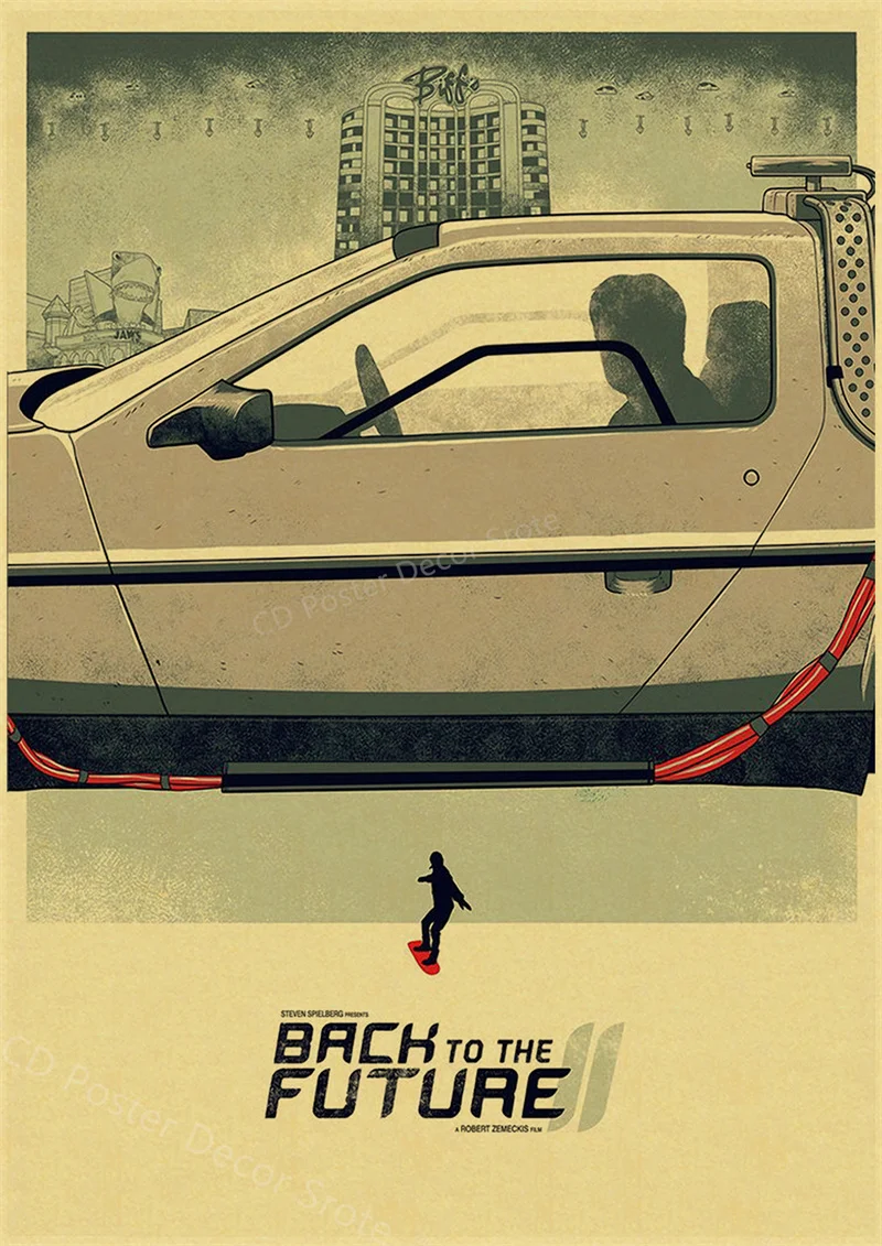 

Ретро постеры "Назад в будущее", крафт-бумага