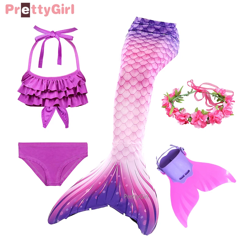 2021 Summer Mermaid Tail Dress for Girls Comfortable Mermaid Costume Mermaid Princess Pool Party Swimsuit Copslay Beach Wear