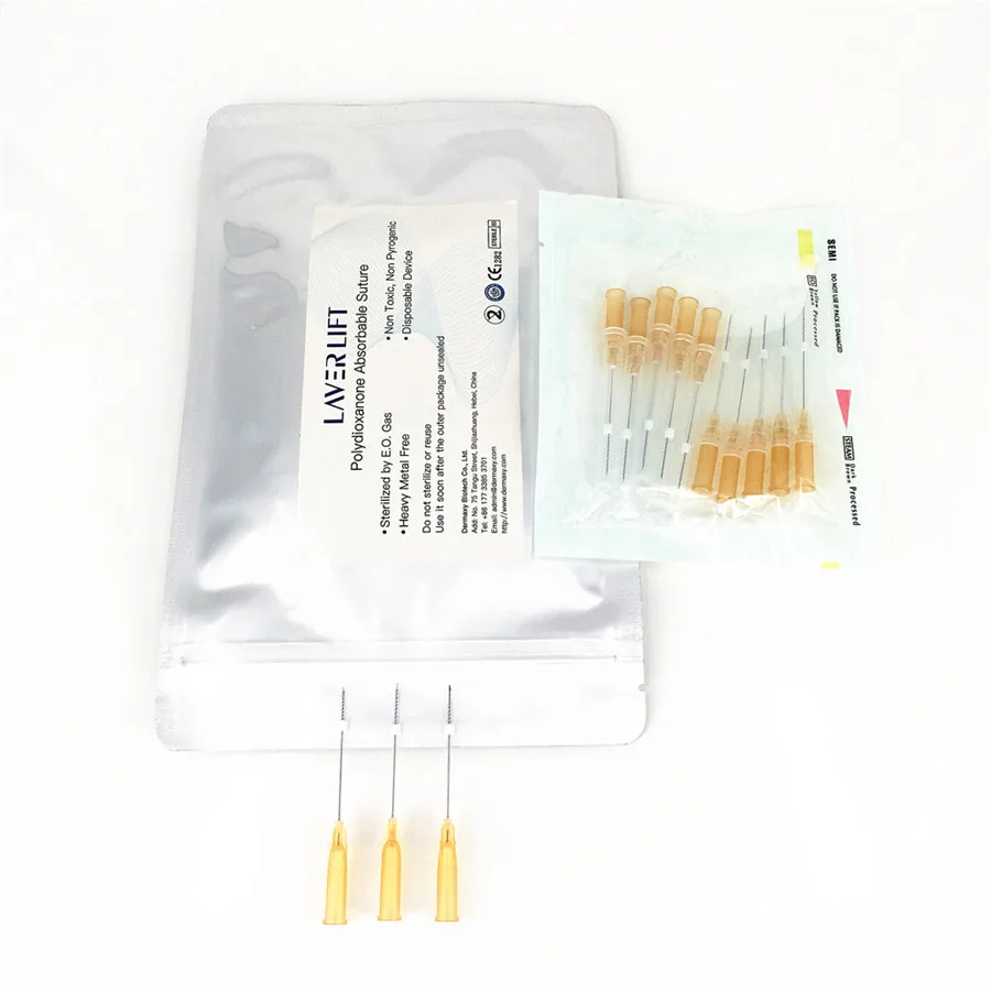 

Высококачественный волшебный одноразовый абсорбируемый ПДО хирургический шов с иглой, прибытие, косметический необходимый 21 г 100 мм CDG 4D L