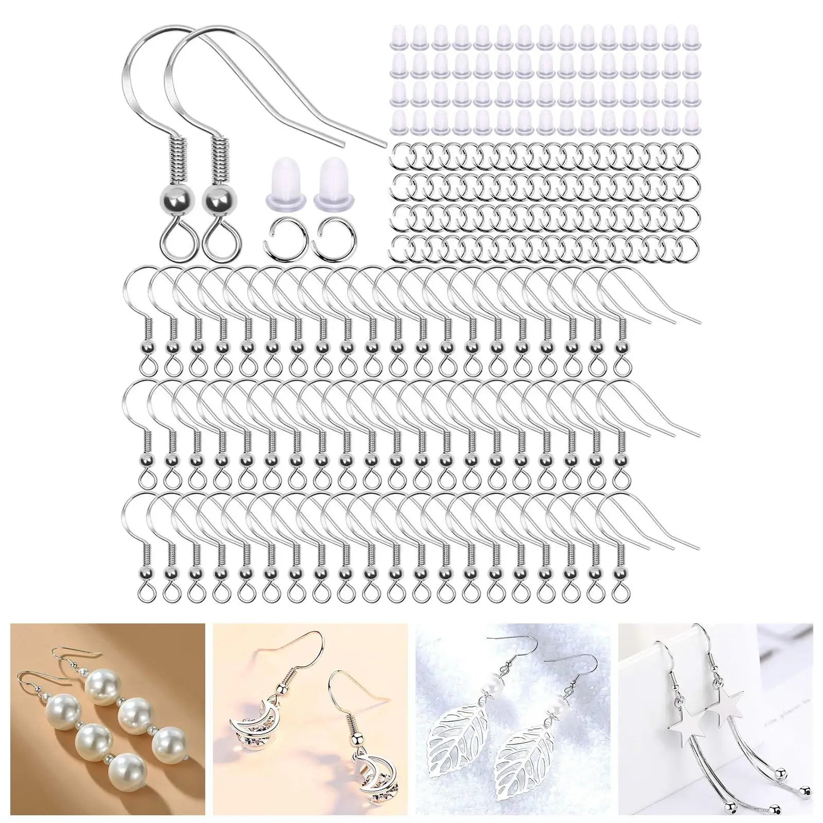 

Набор сережек-крючков, соединительные кольца, 150 шт., компоненты для сережек-крючков