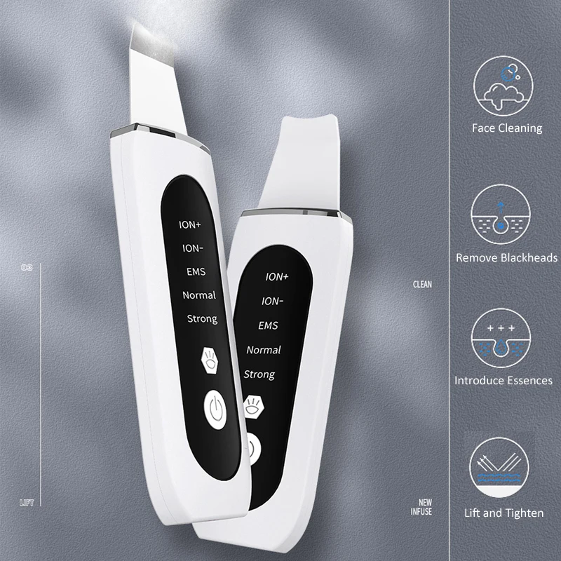 

Deep Face Cleaning Ultrasonic Skin Scrubber Vibration Spatula for Skin Care Peeling Facial Blackhead Pore Cleaner Shovel Lifting