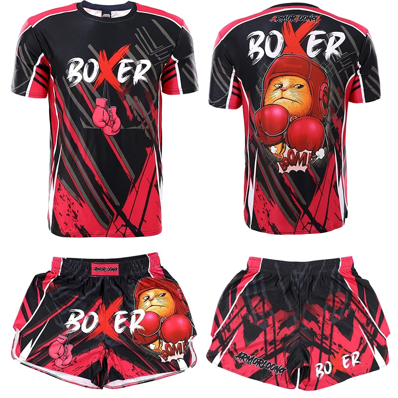 

Muay Thai Shorts MMA T-Shirt 2022 New Martial Arts Bjj Jiu-Jitsu Rashguard Kickboxing Pants Gym Sport Fight Boxing Training Suit