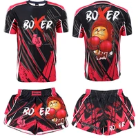 muay thai shorts mma t shirt 2022 new martial arts bjj jiu jitsu rashguard kickboxing pants gym sport fight boxing training suit