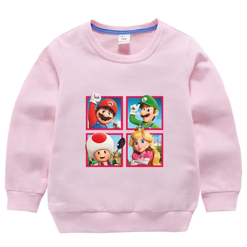 Толстовка Super Marios Bros детские топы с длинными рукавами принтом аниме хлопковая