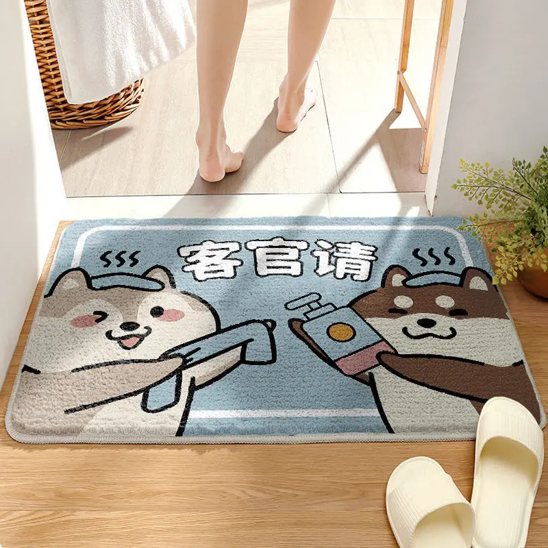 

floor mats, soft and non slip bathroom floor mats Cartoon carpetgrey