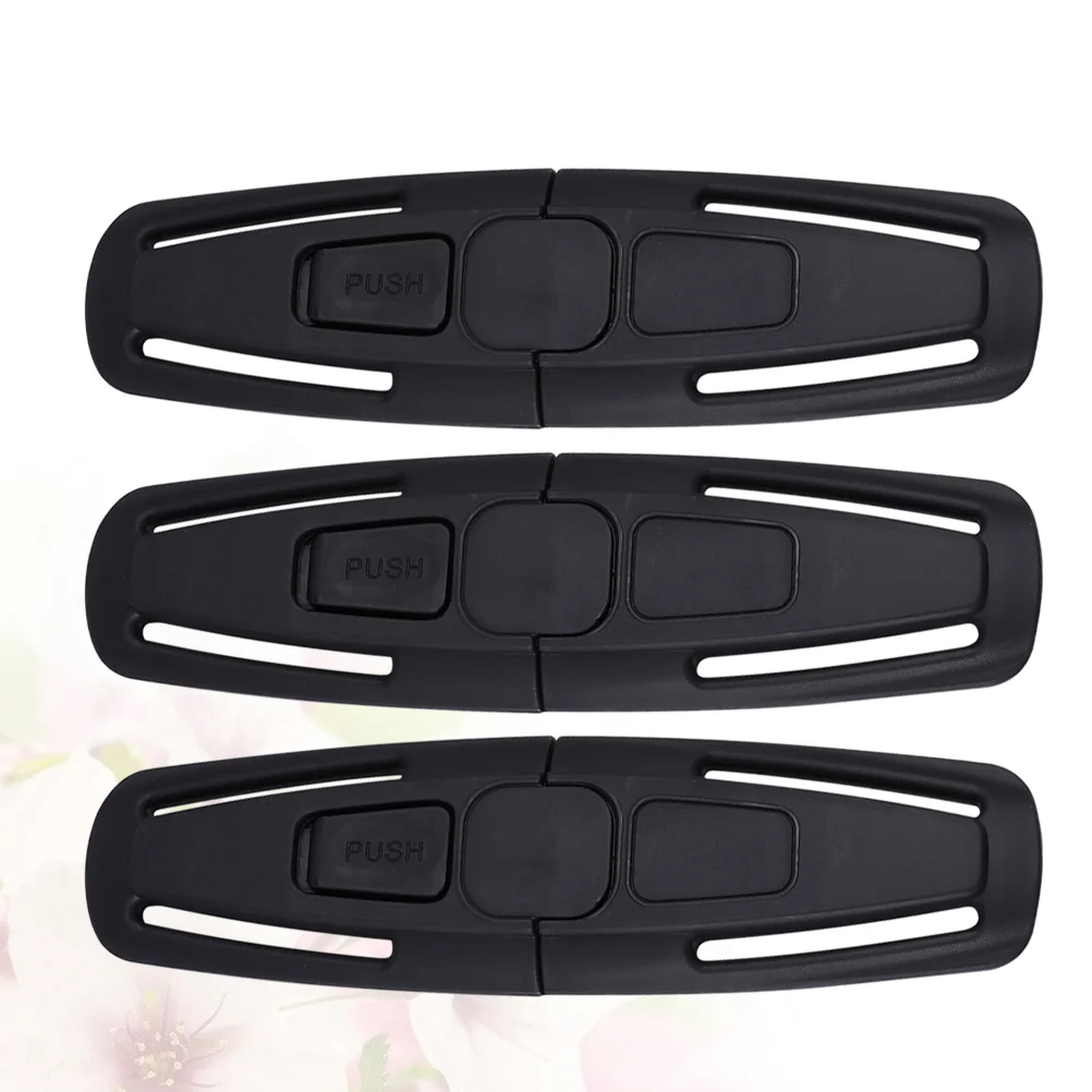 

3PCS Strap Clip Belt Retainer Safe Buckle for (Black)
